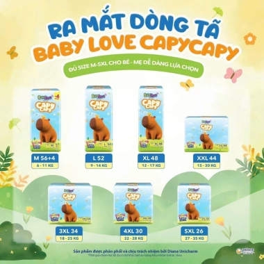 Tã quần Baby Love Capy size M60 L52 XL48 XXL44 chống tràn, thiết kế chữ T - Giá ưu đãi 120.150đ
