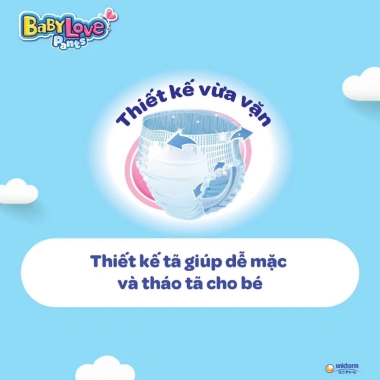 Tã Quần Baby Love Siêu Thấm Khô Thoáng M48 L48 XL48 XXL48 – Bỉm Đêm Thấm Hút 12 Lần, Giá 135.000