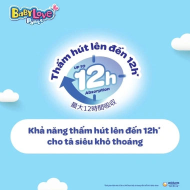 Tã Quần Baby Love Siêu Thấm Khô Thoáng M48 L48 XL48 XXL48 – Bỉm Đêm Thấm Hút 12 Lần, Giá 135.000