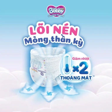 Tã quần Bobby 3XL31 (20‑35kg) mẫu mới 3mm cotton soft, bao bì mới, chỉ 265.500₫ 5 Tã quần Bobby 3XL31 (20‑35kg) mẫu mới 3mm cotton soft, bao bì mới, chỉ 265.500₫ 5
