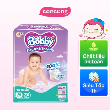 Tã quần Bobby size M 78 miếng thấm hút nhanh, bảo vệ da bé, giá chỉ 360.893 VND 2