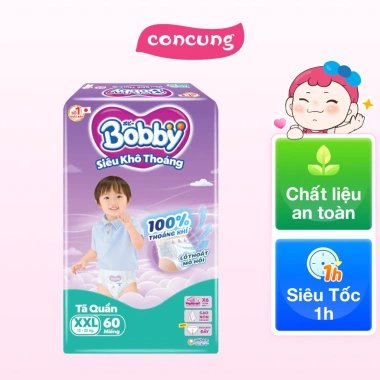 Tã quần Bobby size XXL 60 miếng - Giá ưu đãi 356.592 VND, giao bao bì ngẫu nhiên 2 Tã quần Bobby size XXL 60 miếng - Giá ưu đãi 356.592 VND, giao bao bì ngẫu nhiên 2