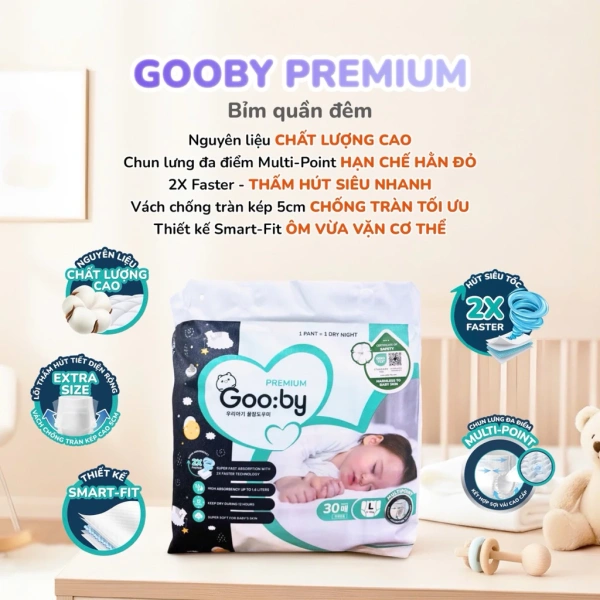 Hướng dẫn chọn size phù hợp cho tã quần dán Gooby Extra cải tiến từ 6‑24 kg