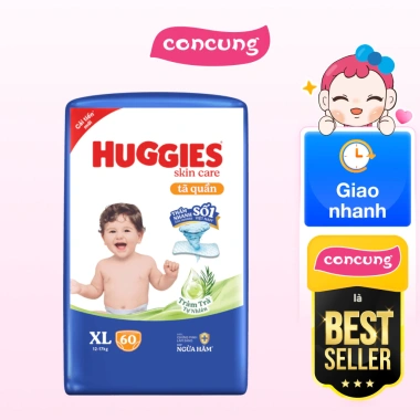 Tã quần Huggies Skincare gói cực đại XL 12-17kg 60 miếng Giá ưu đãi 355.000 VND 2 Tã quần Huggies Skincare gói cực đại XL 12-17kg 60 miếng Giá ưu đãi 355.000 VND 2