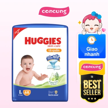 Tã quần Huggies Skincare L 9-14kg 68 miếng - Giá ưu đãi 355.000₫ giao ngẫu nhiên 2