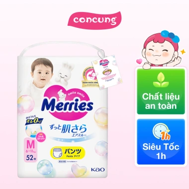 Tã quần Merries size M 6-11kg 52 miếng - Giá 386.965đ, giảm sâu, siêu mềm 2 Tã quần Merries size M 6-11kg 52 miếng - Giá 386.965đ, giảm sâu, siêu mềm 2