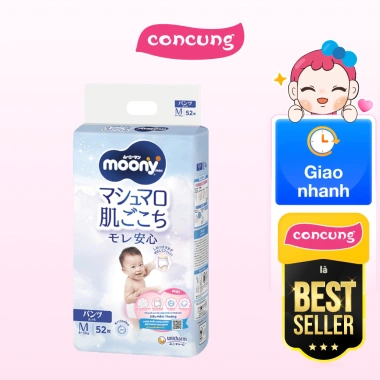 Tã quần Moony size M 52 miếng - Thấm hút siêu tốt, giá ưu đãi 312.728đ 2 Tã quần Moony size M 52 miếng - Thấm hút siêu tốt, giá ưu đãi 312.728đ 2