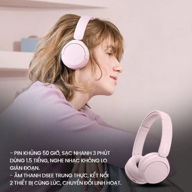 Tai Nghe Bluetooth Sony WH-CH520 Chính Hãng DGW - Pin 50h, Đa Điểm, Bảo Hành 12 Tháng - Giá Ưu Đãi 1.135.666₫ 6
