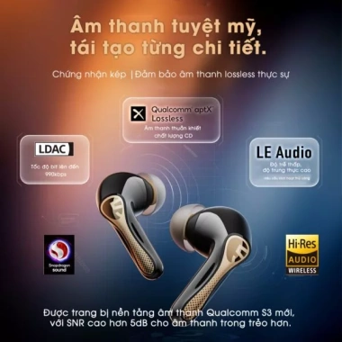 Tai nghe Bluetooth SoundPEATS Air5 Pro+ LDAC aptX ANC 55dB Pin 30H BH 12 tháng 2.2 triệu 5