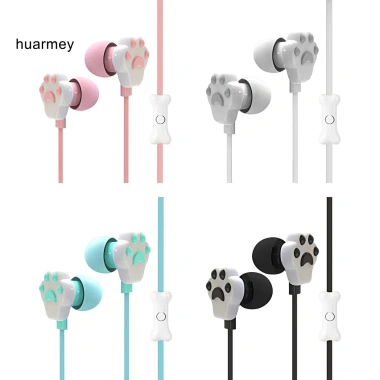 Tai nghe có dây HUARMEY âm trầm sâu 35mm cat paw, mic thể thao – Nhẹ, âm thanh nổi 6