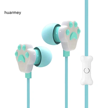 Tai nghe có dây HUARMEY âm trầm sâu 35mm cat paw, mic thể thao – Nhẹ, âm thanh nổi 8