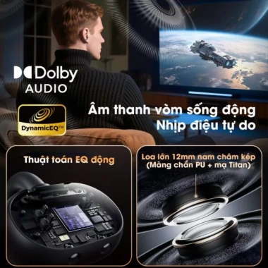 Tai nghe SoundPEATS Clip 1 - Siêu nhẹ 6g, âm thanh Hi-Res, Bluetooth 5.4, pin 30h