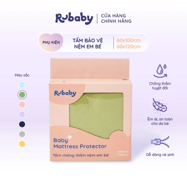 Tấm Bảo Vệ Nệm Em Bé Rubaby - Chống Thấm Tuyệt Đối, Khô Thoáng, Giá Ưu Đãi 373k