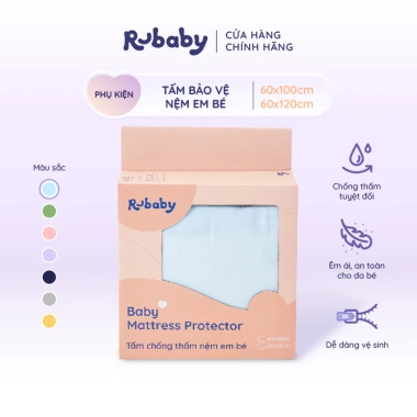Tấm Bảo Vệ Nệm Em Bé Rubaby - Chống Thấm Tuyệt Đối, Khô Thoáng, Giá Ưu Đãi 373k