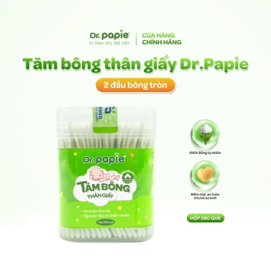 Tăm bông thân giấy Dr.Papie - Quà tặng, mềm mại sinh thái, giá ưu đãi 200k