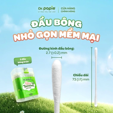 Tăm bông thân giấy Dr.Papie - Quà tặng, mềm mại sinh thái, giá ưu đãi 200k
