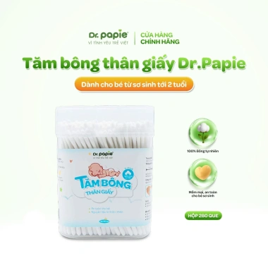 Tăm bông thân giấy Dr.Papie - Quà tặng, mềm mại sinh thái, giá ưu đãi 200k