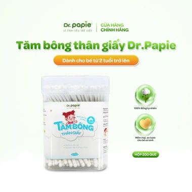 Tăm bông thân giấy Dr.Papie - Quà tặng, mềm mại sinh thái, giá ưu đãi 200k