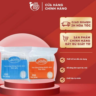 Tăm Bông Thân Giấy Jomi cho Người Lớn - An toàn, Đánh Răng Nhẹ Nhàng, Giá 13.000 (Giảm từ 15.990)