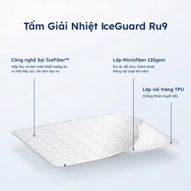 Tấm Giải Nhiệt Iceguard Ru9 Chiếu Điều Hòa Mát Lạnh Chống Thấm Hạ Nhiệt Giường 3