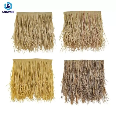 Tấm lợp Thatch nhân tạo dễ lắp đặt, bảng điều khiển mái rơm tổng hợp cho khu nghỉ mát 5