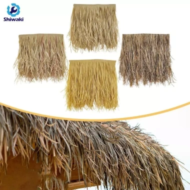 Tấm lợp Thatch nhân tạo dễ lắp đặt, bảng điều khiển mái rơm tổng hợp cho khu nghỉ mát 7