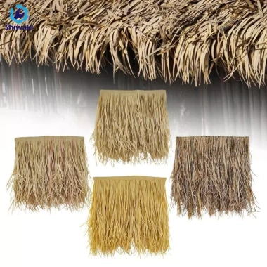Tấm lợp Thatch nhân tạo dễ lắp đặt, bảng điều khiển mái rơm tổng hợp cho khu nghỉ mát 9