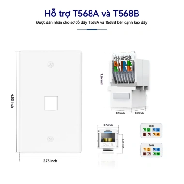 Tấm tường keystone Ethernet ZoeRax Cat6 RJ45, giắc cắm chìa khóa mô-đun, giá 49.500 VND 2 Tấm tường keystone Ethernet ZoeRax Cat6 RJ45, giắc cắm chìa khóa mô-đun, giá 49.500 VND 2
