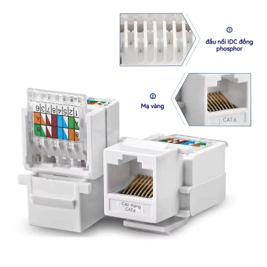 Tấm tường keystone Ethernet ZoeRax Cat6 RJ45, giắc cắm chìa khóa mô-đun, giá 49.500 VND