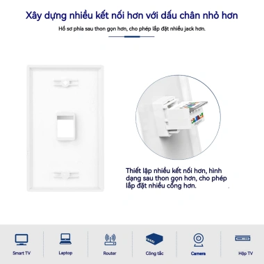 Tấm tường keystone Ethernet ZoeRax Cat6 RJ45, giắc cắm chìa khóa mô-đun, giá 49.500 VND