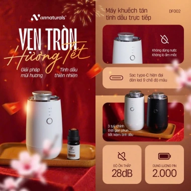 Tặng tinh dầu - Máy khuếch tán ô tô không dùng nước AN Naturals DF002 1.29tr