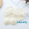 Tất cotton bé gái màu trơn phối ren thoáng khí, thời trang, giá ưu đãi 56,418 VND 6