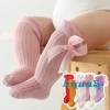 Tất dài bé gái công chúa AQQInfant - Màu trơn, nơ xinh, thoáng mát, over‑knee