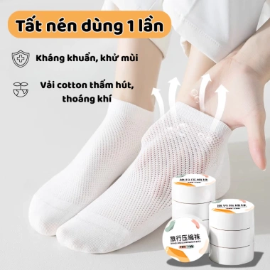 Tất Nén Du Lịch Cotton Thoáng Khí Dùng 1 Lần Tiện Lợi Giá Chỉ 5K 2
