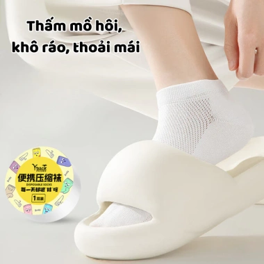 Tất Nén Du Lịch Cotton Thoáng Khí Dùng 1 Lần Tiện Lợi Giá Chỉ 5K 3