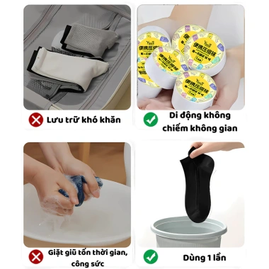 Tất Nén Du Lịch Cotton Thoáng Khí Dùng 1 Lần Tiện Lợi Giá Chỉ 5K 4