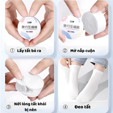 Tất Nén Du Lịch Cotton Thoáng Khí Dùng 1 Lần Tiện Lợi Giá Chỉ 5K 9