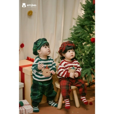 Tất Noel EmbeS Santa Present Set 4 Đôi Chống Trơn Trượt 1‑4 tuổi Giá 115k