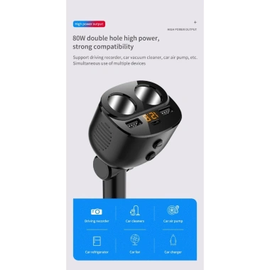 Tẩu Sạc Ô Tô 2 Cổng USB + Type-C PD 18W - Sạc nhanh, đa thiết bị, chỉ 180.000₫