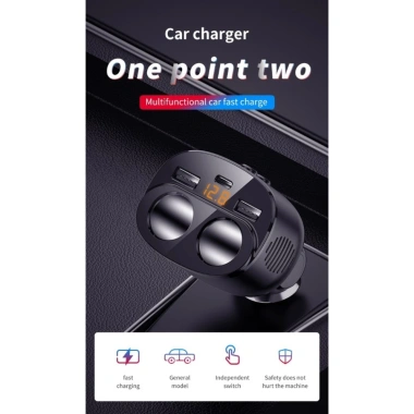 Tẩu Sạc Ô Tô 2 Cổng USB + Type-C PD 18W - Sạc nhanh, đa thiết bị, chỉ 180.000₫
