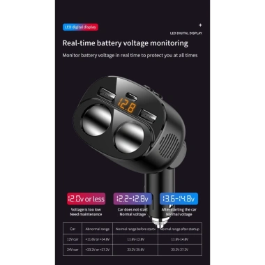 Tẩu Sạc Ô Tô 2 Cổng USB + Type-C PD 18W - Sạc nhanh, đa thiết bị, chỉ 180.000₫