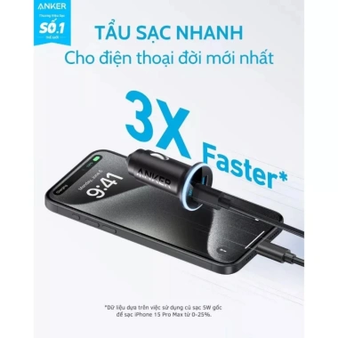 Tẩu sạc ô tô Anker 323 52.5W PD30W+QC22.5W, 2 cổng C&A, Viettel, 318.441₫ 3 Tẩu sạc ô tô Anker 323 52.5W PD30W+QC22.5W, 2 cổng C&A, Viettel, 318.441₫ 3
