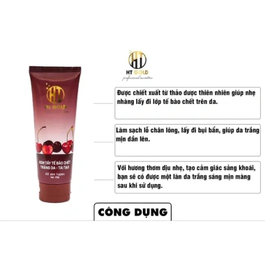 Tẩy Tế Bào Chết Cherry HT GOLD VIP 120ml – Kem tẩy da chết trái cây, mùi dịu nhẹ, an toàn, giảm giá 80.000 VND 3 Tẩy Tế Bào Chết Cherry HT GOLD VIP 120ml – Kem tẩy da chết trái cây, mùi dịu nhẹ, an toàn, giảm giá 80.000 VND 3
