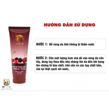 Tẩy Tế Bào Chết Cherry HT GOLD VIP 120ml – Kem tẩy da chết trái cây, mùi dịu nhẹ, an toàn, giảm giá 80.000 VND 4 Tẩy Tế Bào Chết Cherry HT GOLD VIP 120ml – Kem tẩy da chết trái cây, mùi dịu nhẹ, an toàn, giảm giá 80.000 VND 4