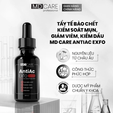 Tẩy Tế Bào Chết MD CARE AntiAc Exfo 30ml Kiểm Soát Mụn Giảm Viêm Giảm Dầu Giá 199k