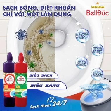 Tẩy toilet sinh học Bell Đức hương quế màu tím - an toàn, chai 1 ký, 45.000 VND 2