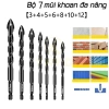 TAYO 7 mũi khoan gạch đa năng 3‑12mm hình lục giác chữ thập, đầu cacbua cho kính gốm, bê tông – chỉ 95.000đ