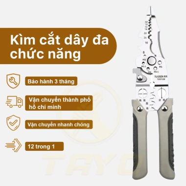 TAYO Kìm Tuốt Dây Điện Đa Năng Thế Hệ Mới - 12 Tính Năng, Cắt Dây Phần Cứng Chuyên Nghiệp, Giá 60.000 VND