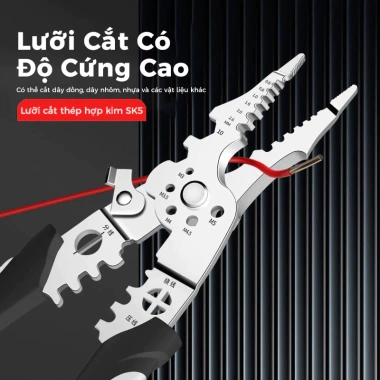 TAYO Kìm Tuốt Dây Điện Đa Năng Thế Hệ Mới - 12 Tính Năng, Cắt Dây Phần Cứng Chuyên Nghiệp, Giá 60.000 VND