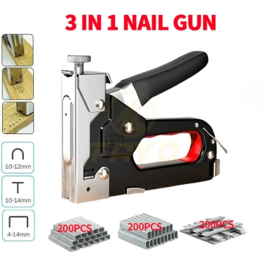 TAYO Súng bắn ghim đa năng 3 trong 1 tăng lực kèm 600 đinh cỡ 4-14mm 10-14mm 10-12mm Gia chi 42.680 VND